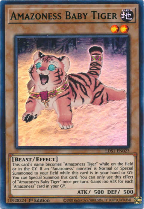 Amazoness Baby Tiger (Green) [LDS1-EN023] Ultra Rare | Jomio and Rueliete's Cards and Comics
