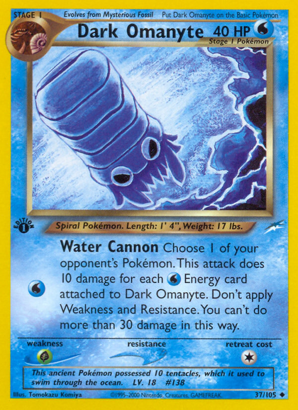 Dark Omanyte (37/105) [Neo Destiny 1st Edition] | Jomio and Rueliete's Cards and Comics