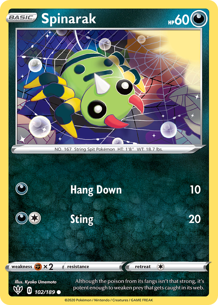 Spinarak (102/189) [Sword & Shield: Darkness Ablaze] | Jomio and Rueliete's Cards and Comics