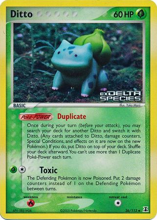 Ditto (36/113) (Stamped) [EX: Delta Species] | Jomio and Rueliete's Cards and Comics