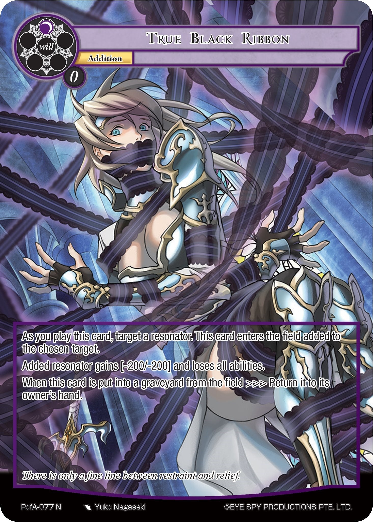 True Black Ribbon (Full Art) (PofA-077) [Alice Origin IV: Prologue of Attoractia] | Jomio and Rueliete's Cards and Comics