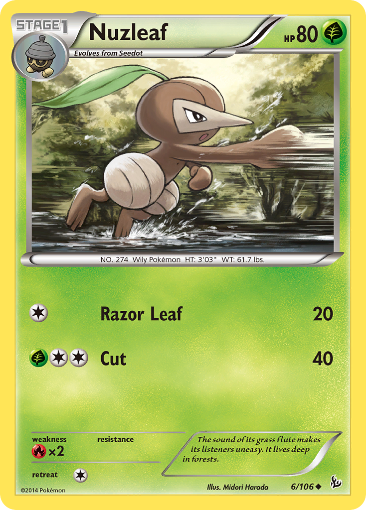 Nuzleaf (6/106) [XY: Flashfire] | Jomio and Rueliete's Cards and Comics