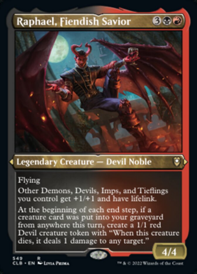 Raphael, Fiendish Savior (Foil Etched) [Commander Legends: Battle for Baldur's Gate] | Jomio and Rueliete's Cards and Comics