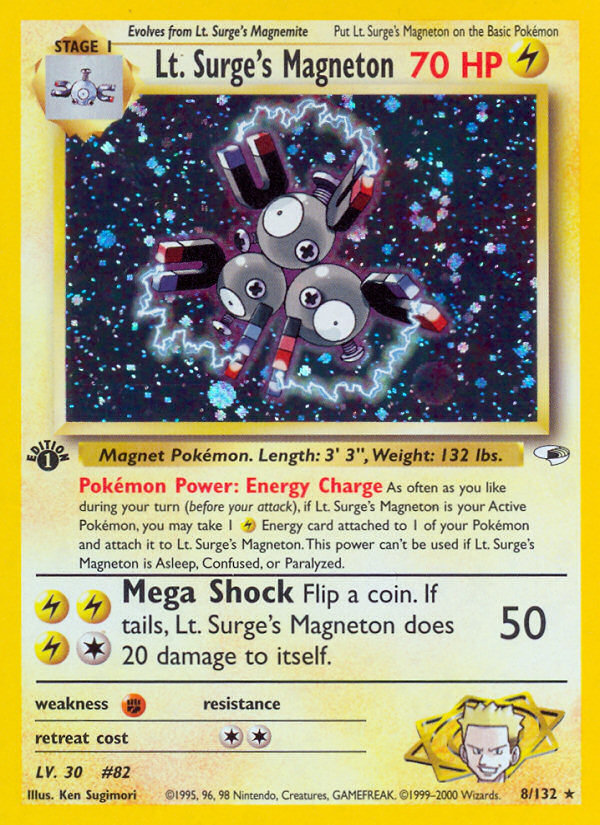 Lt. Surge's Magneton (8/132) [Gym Heroes 1st Edition] | Jomio and Rueliete's Cards and Comics