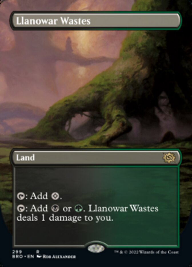 Llanowar Wastes (Borderless Alternate Art) [The Brothers' War] | Jomio and Rueliete's Cards and Comics