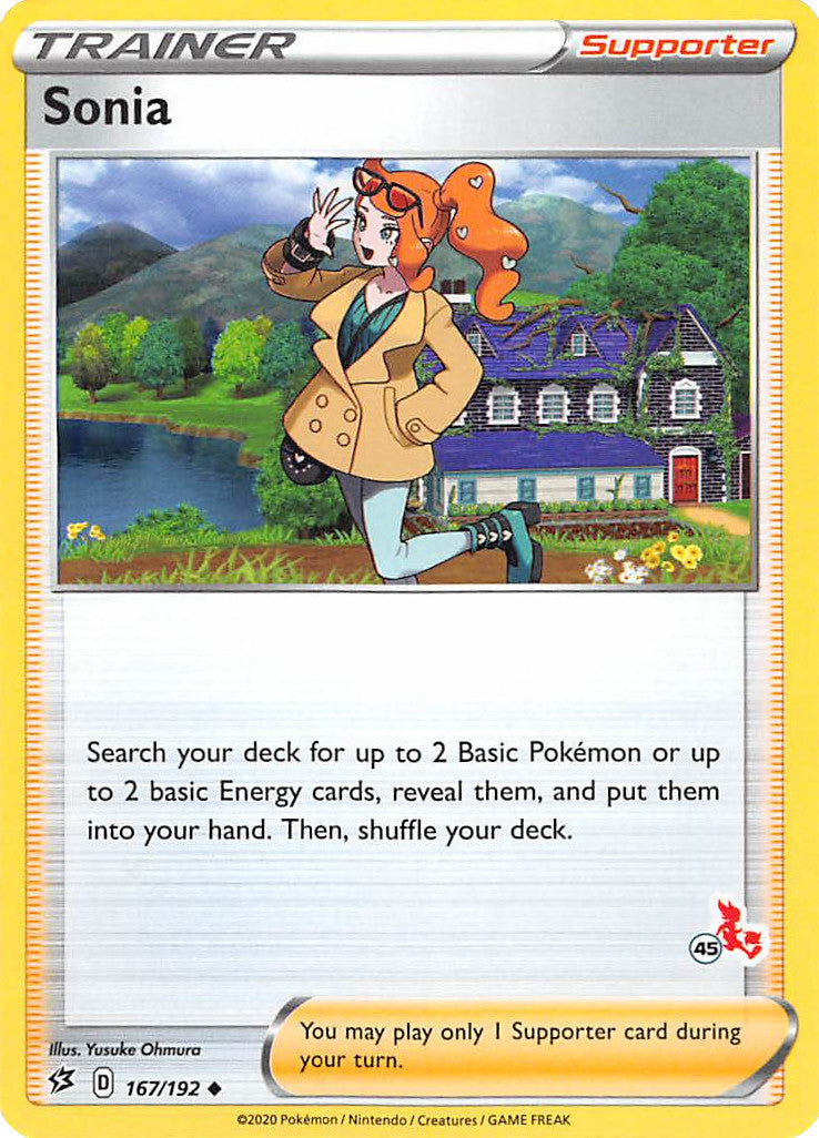 Sonia (167/192) (Cinderace Stamp #45) [Battle Academy 2022] | Jomio and Rueliete's Cards and Comics