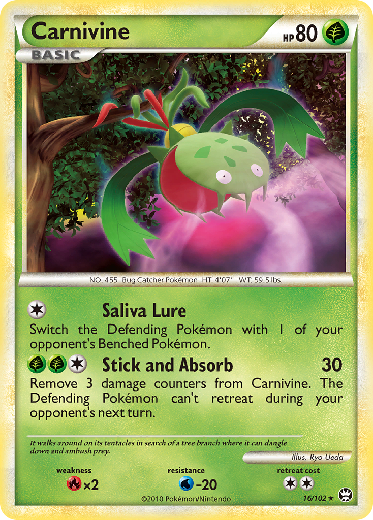 Carnivine (16/102) [HeartGold & SoulSilver: Triumphant] | Jomio and Rueliete's Cards and Comics