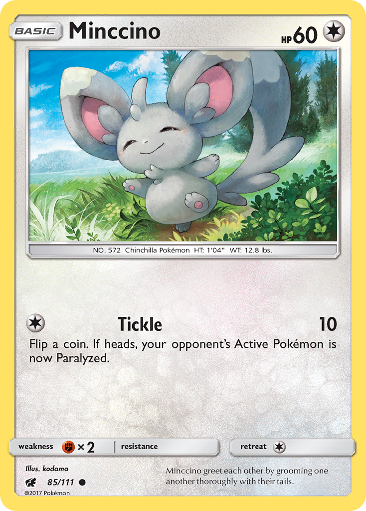 Minccino (85/111) [Sun & Moon: Crimson Invasion] | Jomio and Rueliete's Cards and Comics