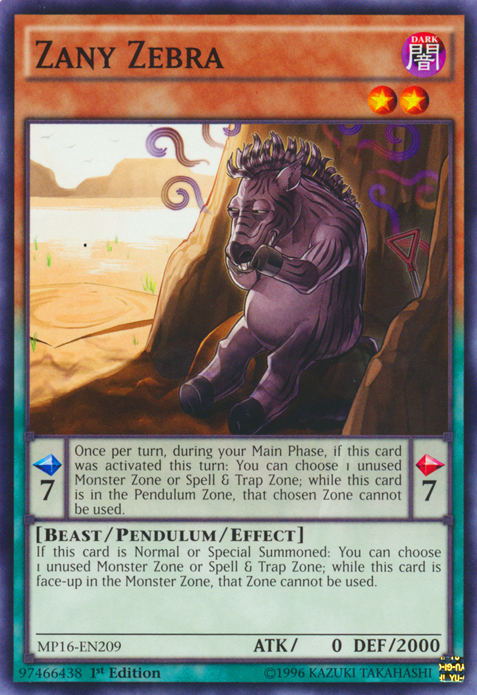 Zany Zebra [MP16-EN209] Common | Jomio and Rueliete's Cards and Comics