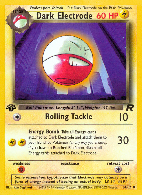 Dark Electrode (34/82) [Team Rocket 1st Edition] | Jomio and Rueliete's Cards and Comics
