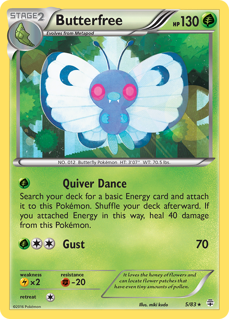 Butterfree (5/83) [XY: Generations] | Jomio and Rueliete's Cards and Comics