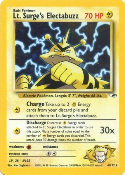 Lt. Surge's Electabuzz (6/132) [Gym Heroes Unlimited] | Jomio and Rueliete's Cards and Comics