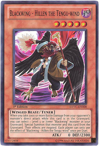 Blackwing - Hillen the Tengu-wind [EXVC-EN008] Super Rare | Jomio and Rueliete's Cards and Comics