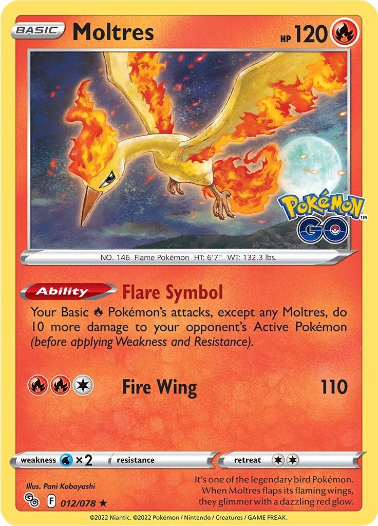 Moltres (012/078) [Pokémon GO] | Jomio and Rueliete's Cards and Comics