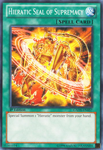 Hieratic Seal of Supremacy [GAOV-EN057] Common | Jomio and Rueliete's Cards and Comics