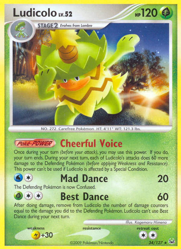 Ludicolo (34/127) [Platinum: Base Set] | Jomio and Rueliete's Cards and Comics