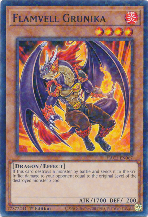Flamvell Grunika (Duel Terminal) [HAC1-EN067] Common | Jomio and Rueliete's Cards and Comics