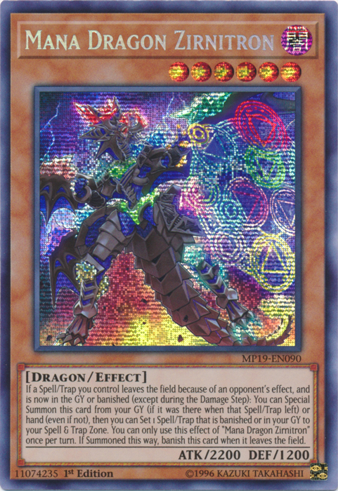 Mana Dragon Zirnitron [MP19-EN090] Prismatic Secret Rare | Jomio and Rueliete's Cards and Comics