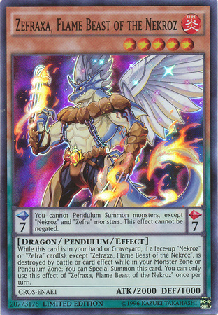Zefraxa, Flame Beast of the Nekroz [CROS-ENAE1] Super Rare | Jomio and Rueliete's Cards and Comics
