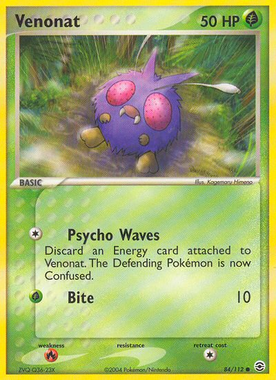 Venonat (84/112) [EX: FireRed & LeafGreen] | Jomio and Rueliete's Cards and Comics