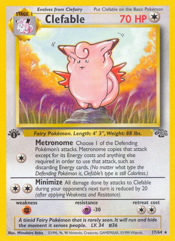 Clefable (17/64) [Jungle 1st Edition] | Jomio and Rueliete's Cards and Comics