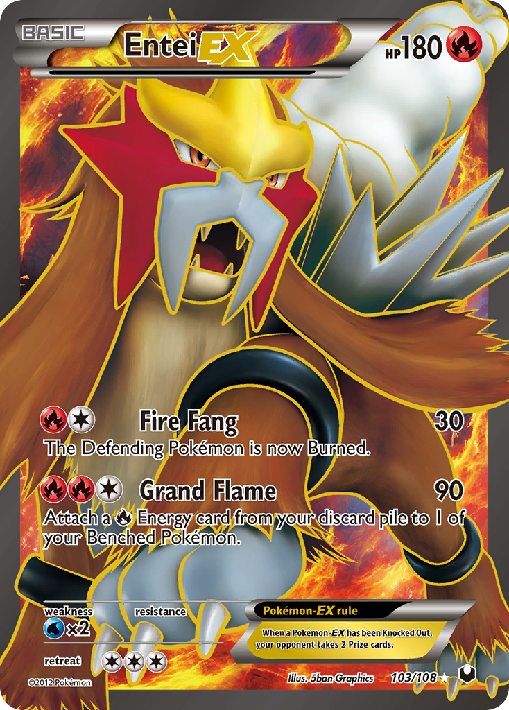 Entei EX (103/108) [Black & White: Dark Explorers] | Jomio and Rueliete's Cards and Comics