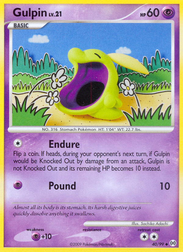 Gulpin (40/99) [Platinum: Arceus] | Jomio and Rueliete's Cards and Comics
