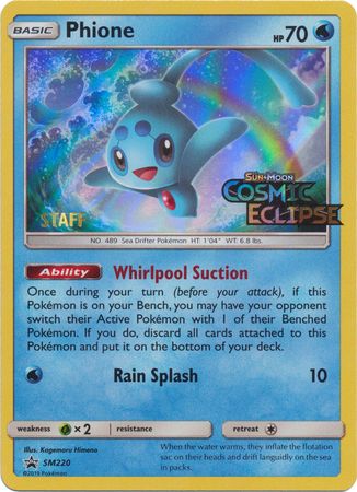 Phione (SM220) (Staff Prerelease Promo) [Sun & Moon: Black Star Promos] | Jomio and Rueliete's Cards and Comics