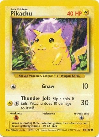 Pikachu (58/102) [Base Set Unlimited] | Jomio and Rueliete's Cards and Comics