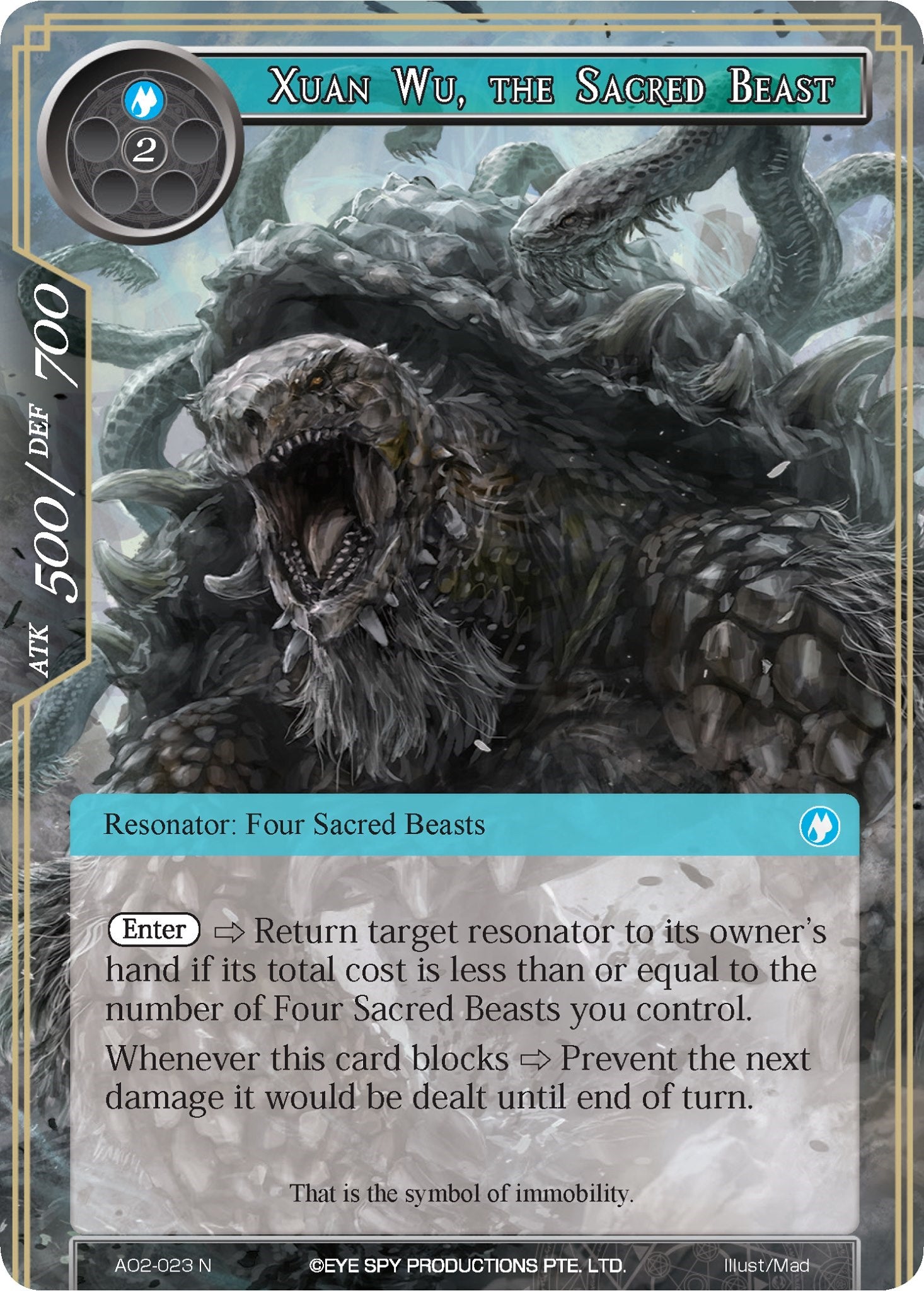 Xuan Wu, the Sacred Beast (AO2-023) [Alice Origin II] | Jomio and Rueliete's Cards and Comics
