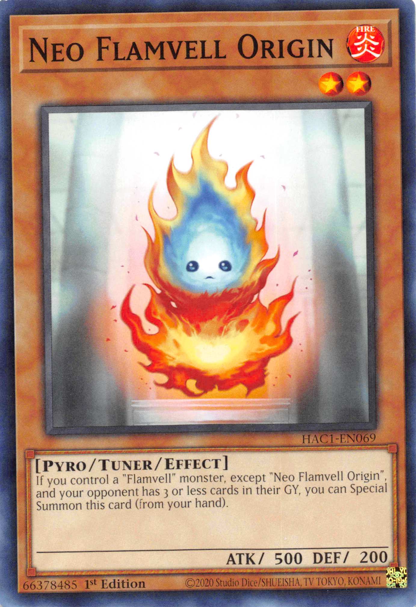 Neo Flamvell Origin [HAC1-EN069] Common | Jomio and Rueliete's Cards and Comics