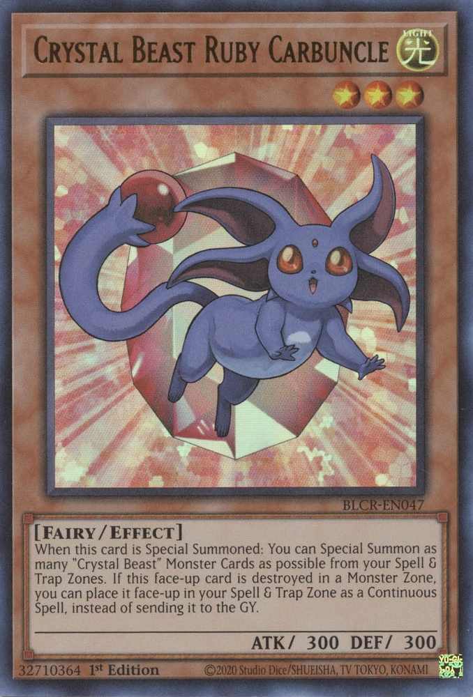 Crystal Beast Ruby Carbuncle [BLCR-EN047] Ultra Rare | Jomio and Rueliete's Cards and Comics
