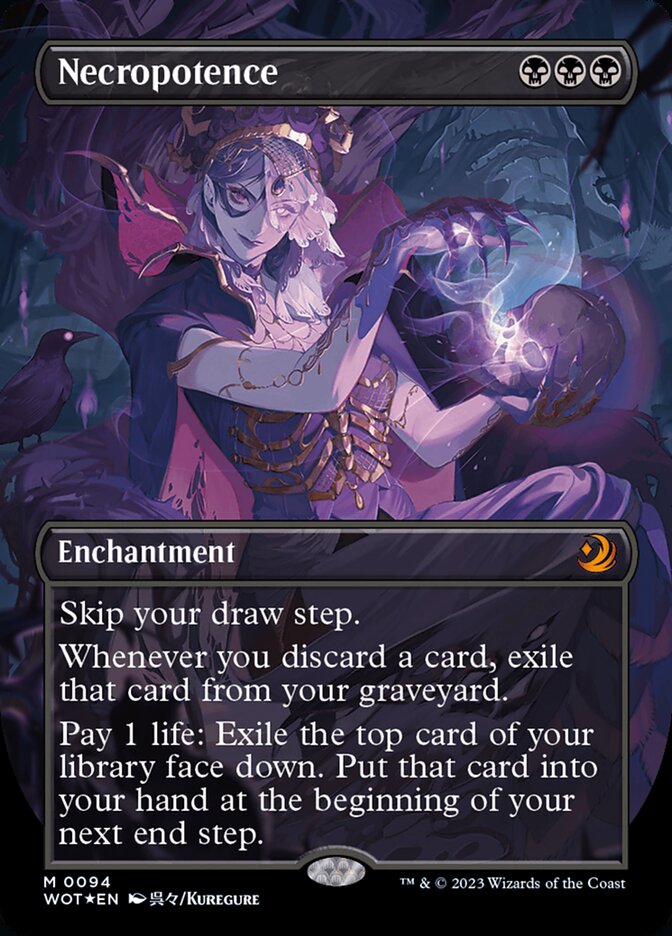 Necropotence (Anime Borderless) (Confetti Foil) [Wilds of Eldraine: Enchanting Tales] | Jomio and Rueliete's Cards and Comics