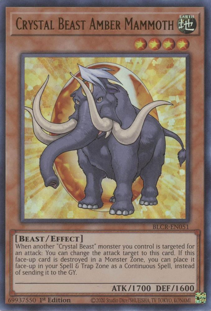Crystal Beast Amber Mammoth [BLCR-EN051] Ultra Rare | Jomio and Rueliete's Cards and Comics