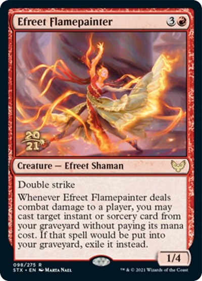 Efreet Flamepainter [Strixhaven: School of Mages Prerelease Promos] | Jomio and Rueliete's Cards and Comics