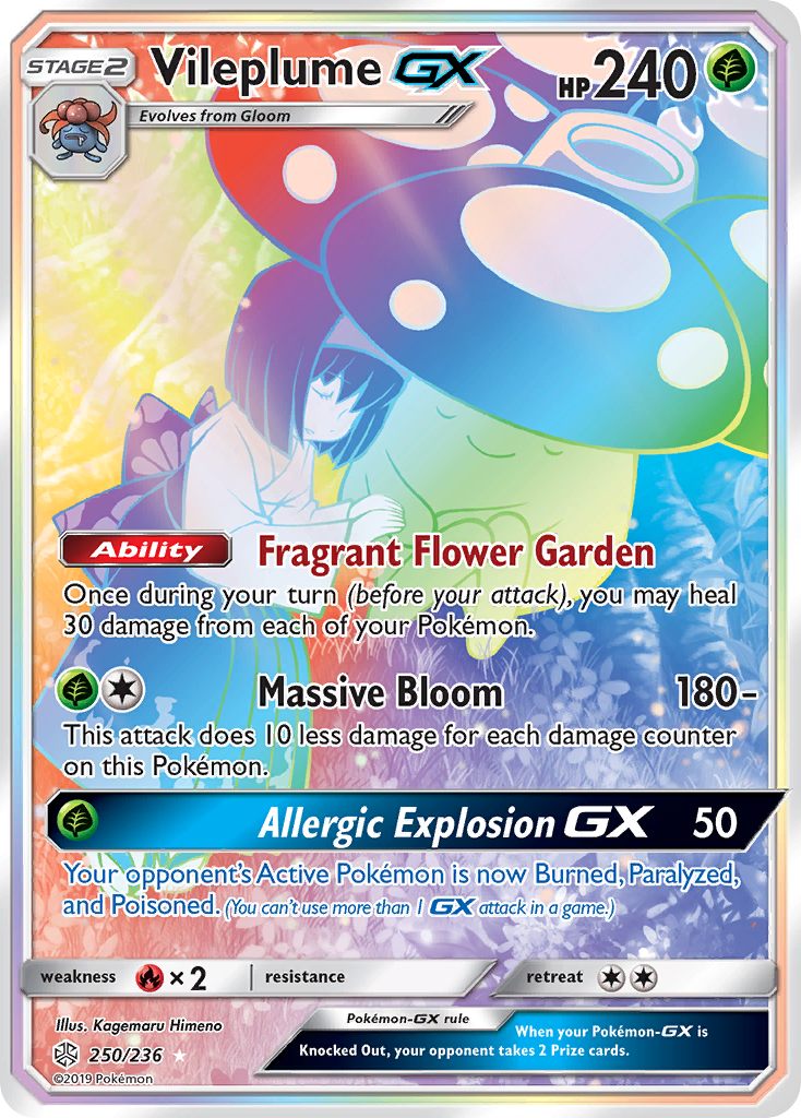 Vileplume GX (250/236) [Sun & Moon: Cosmic Eclipse] | Jomio and Rueliete's Cards and Comics
