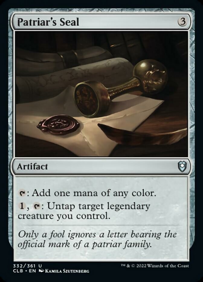 Patriar's Seal [Commander Legends: Battle for Baldur's Gate] | Jomio and Rueliete's Cards and Comics