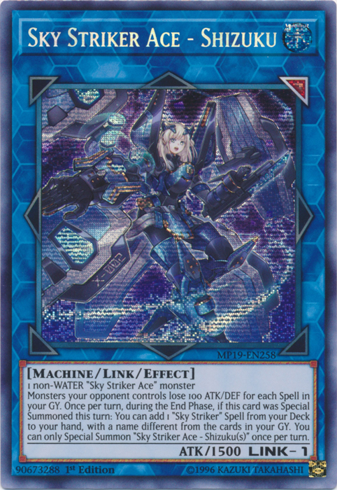 Sky Striker Ace - Shizuku [MP19-EN258] Prismatic Secret Rare | Jomio and Rueliete's Cards and Comics