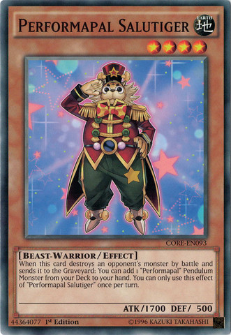 Performapal Salutiger [CORE-EN093] Common | Jomio and Rueliete's Cards and Comics