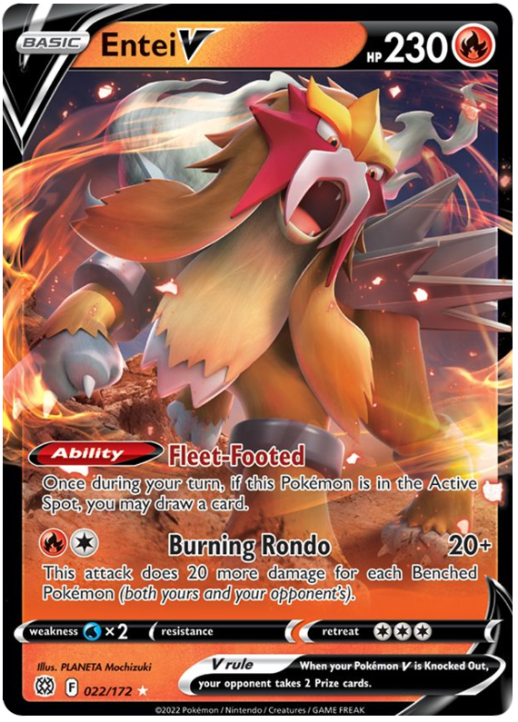 Entei V (022/172) [Sword & Shield: Brilliant Stars] | Jomio and Rueliete's Cards and Comics