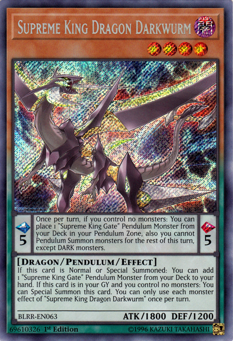 Supreme King Dragon Darkwurm [BLRR-EN063] Secret Rare | Jomio and Rueliete's Cards and Comics