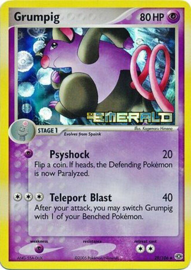 Grumpig (29/106) (Stamped) [EX: Emerald] | Jomio and Rueliete's Cards and Comics