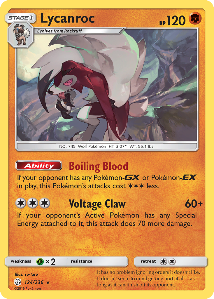 Lycanroc (124/236) [Sun & Moon: Cosmic Eclipse] | Jomio and Rueliete's Cards and Comics