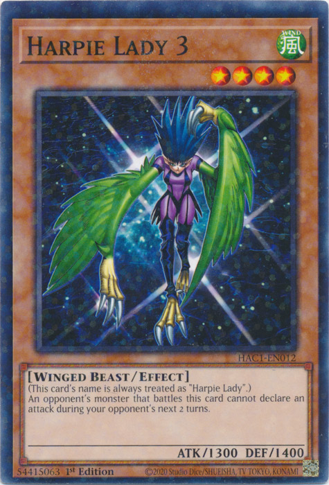 Harpie Lady 3 (Duel Terminal) [HAC1-EN012] Common | Jomio and Rueliete's Cards and Comics