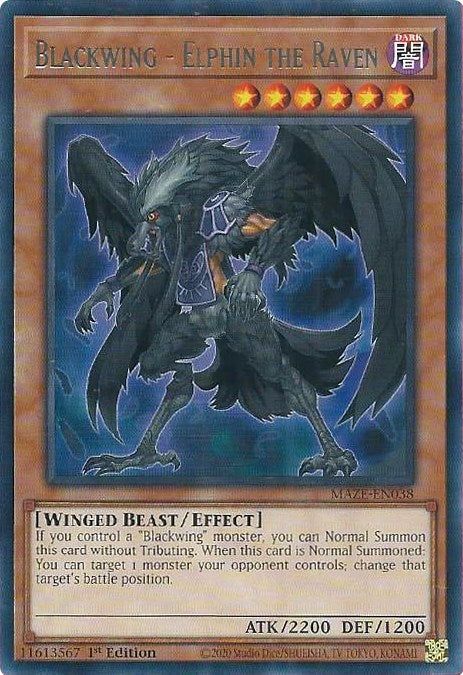 Blackwing - Elphin the Raven [MAZE-EN038] Rare | Jomio and Rueliete's Cards and Comics