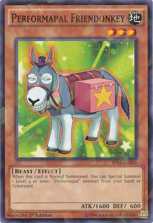 Performapal Friendonkey [SP15-EN026] Shatterfoil Rare | Jomio and Rueliete's Cards and Comics