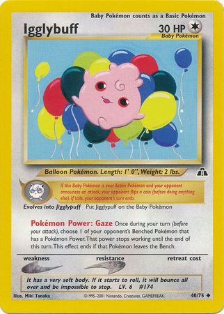 Igglybuff (40/75) [Neo Discovery Unlimited] | Jomio and Rueliete's Cards and Comics