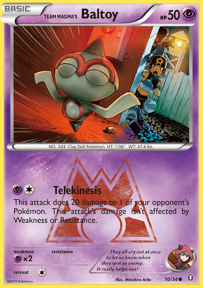 Team Magma's Baltoy (10/34) [XY: Double Crisis] | Jomio and Rueliete's Cards and Comics