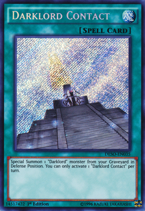 Darklord Contact [DESO-EN035] Secret Rare | Jomio and Rueliete's Cards and Comics