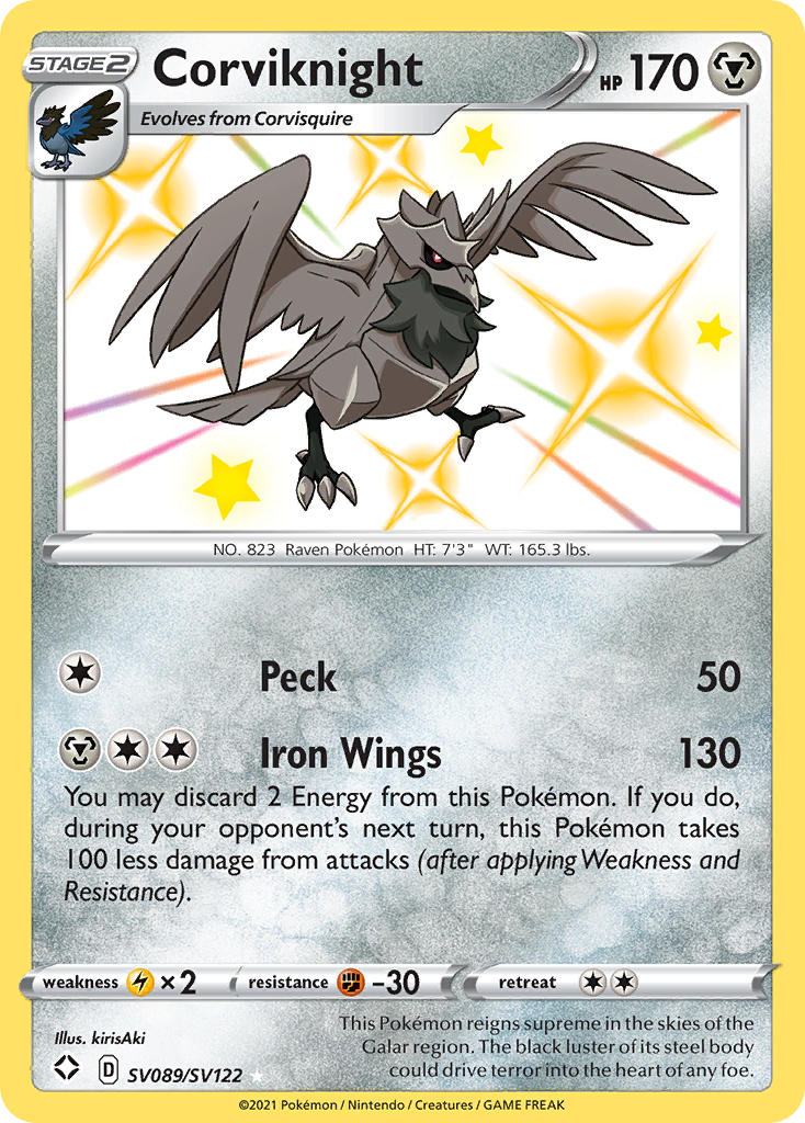 Corviknight (SV089/SV122) [Sword & Shield: Shining Fates] | Jomio and Rueliete's Cards and Comics